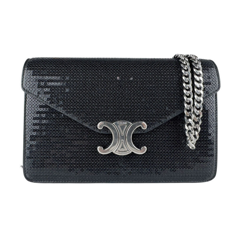 Celine Shoulder Bag Sequins Black